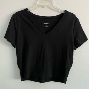 Wild Fable Black V Neck Crop Top